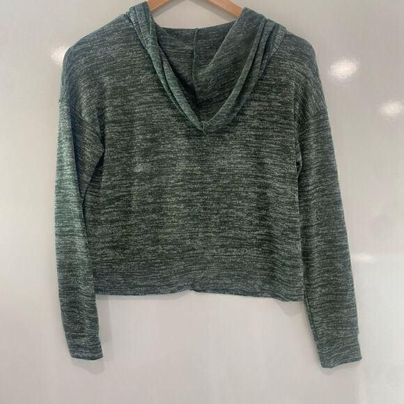 American Eagle Outfitters Womens Full Zip Cropped Hoodie Gray Green Size XS - Picture 5 of 6